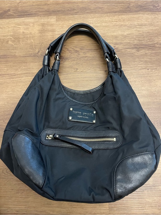 kate spade Handbags - Kate Spade New York Classic Black Nylon/Leather Hobo Bag Purse Satchel